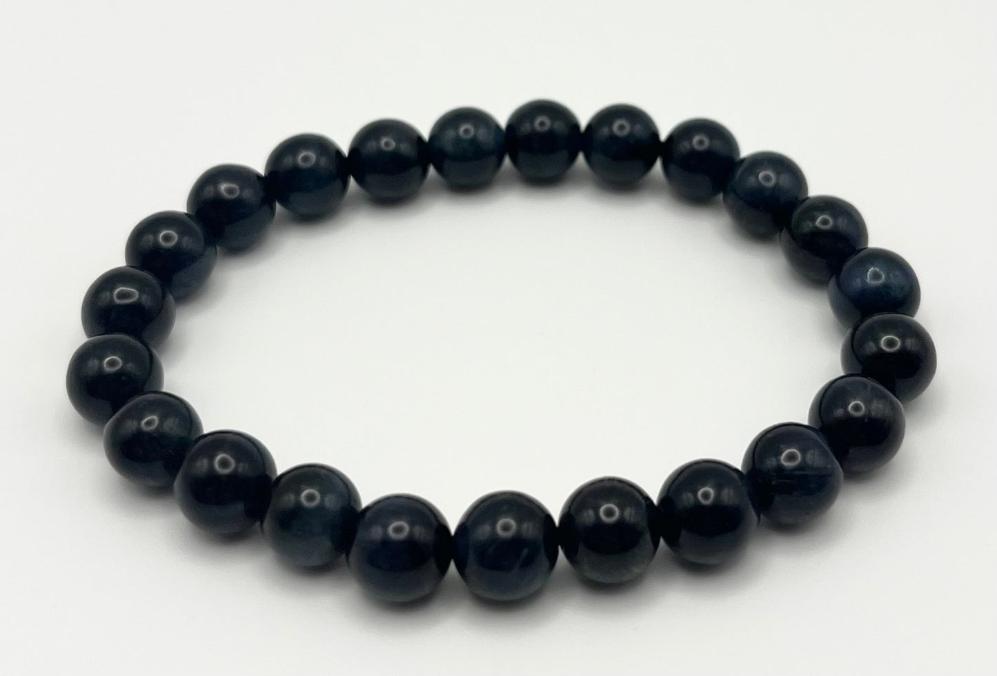 Blue Tiger Eye Smooth Gemstone Bracelet 8mm