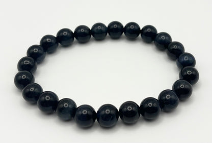 Blue Tiger Eye Smooth Gemstone Bracelet 8mm