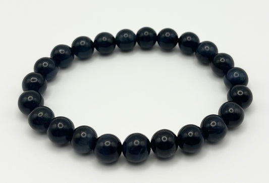Blue Tiger Eye Smooth Gemstone Bracelet 8mm