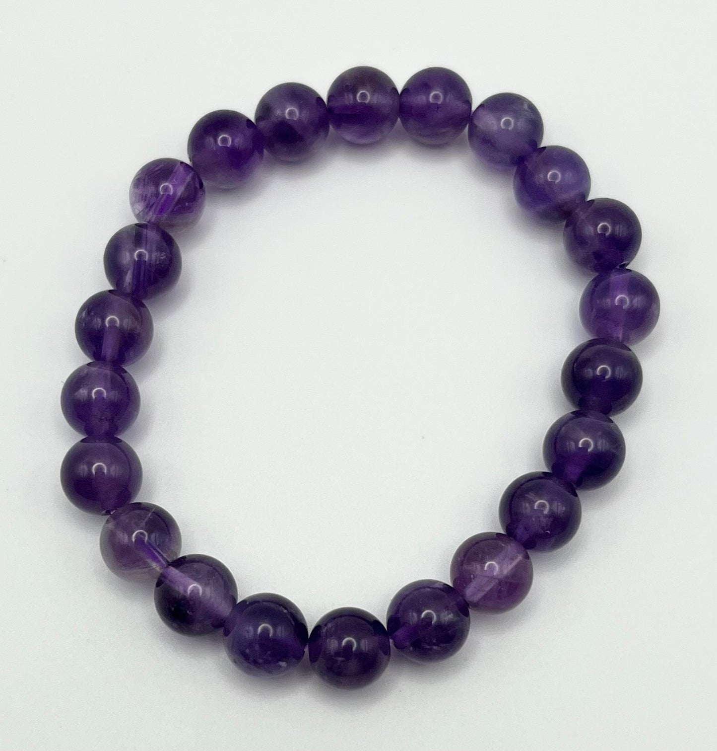 Amethyst Smooth Gemstone Bracelet 8mm AAA Grade