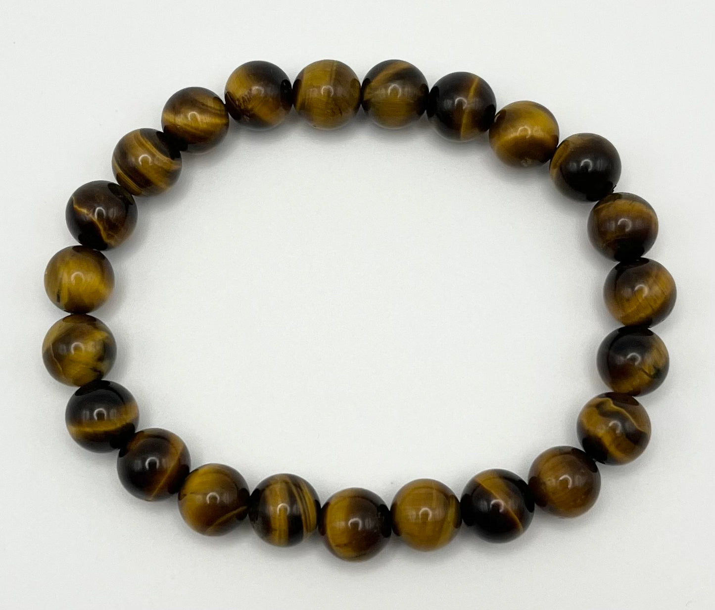 Yellow Tiger Eye Smooth Gemstone Bracelet 8mm
