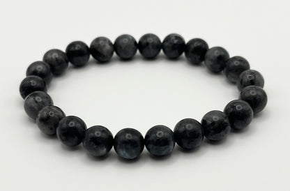 Black Labradorite Smooth Gemstone Bracelet 8mm