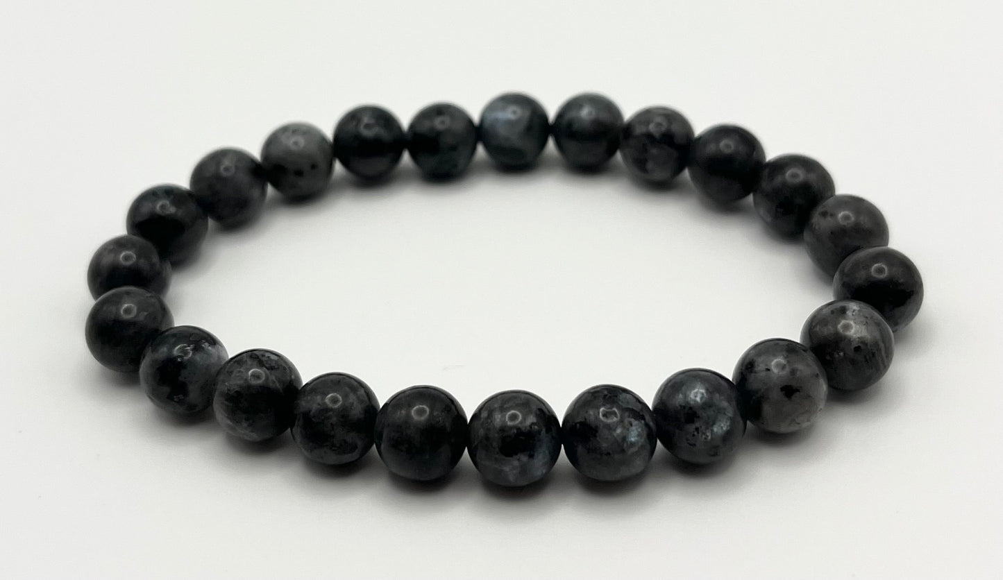 Black Labradorite Smooth Gemstone Bracelet 8mm