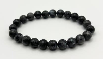 Black Labradorite Smooth Gemstone Bracelet 8mm