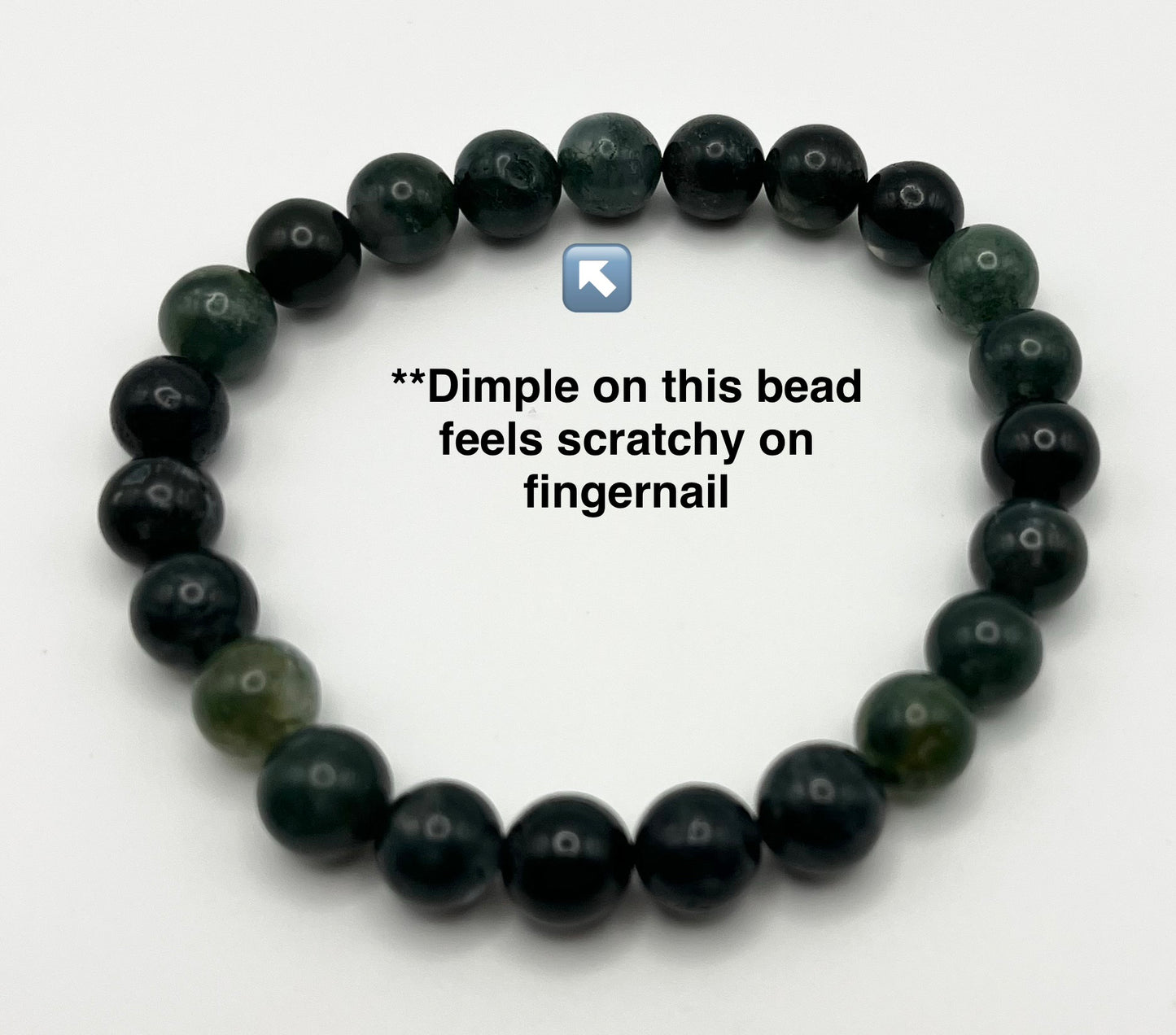 Green Moss Agate Smooth Gemstone Bracelet 8mm AA Grade