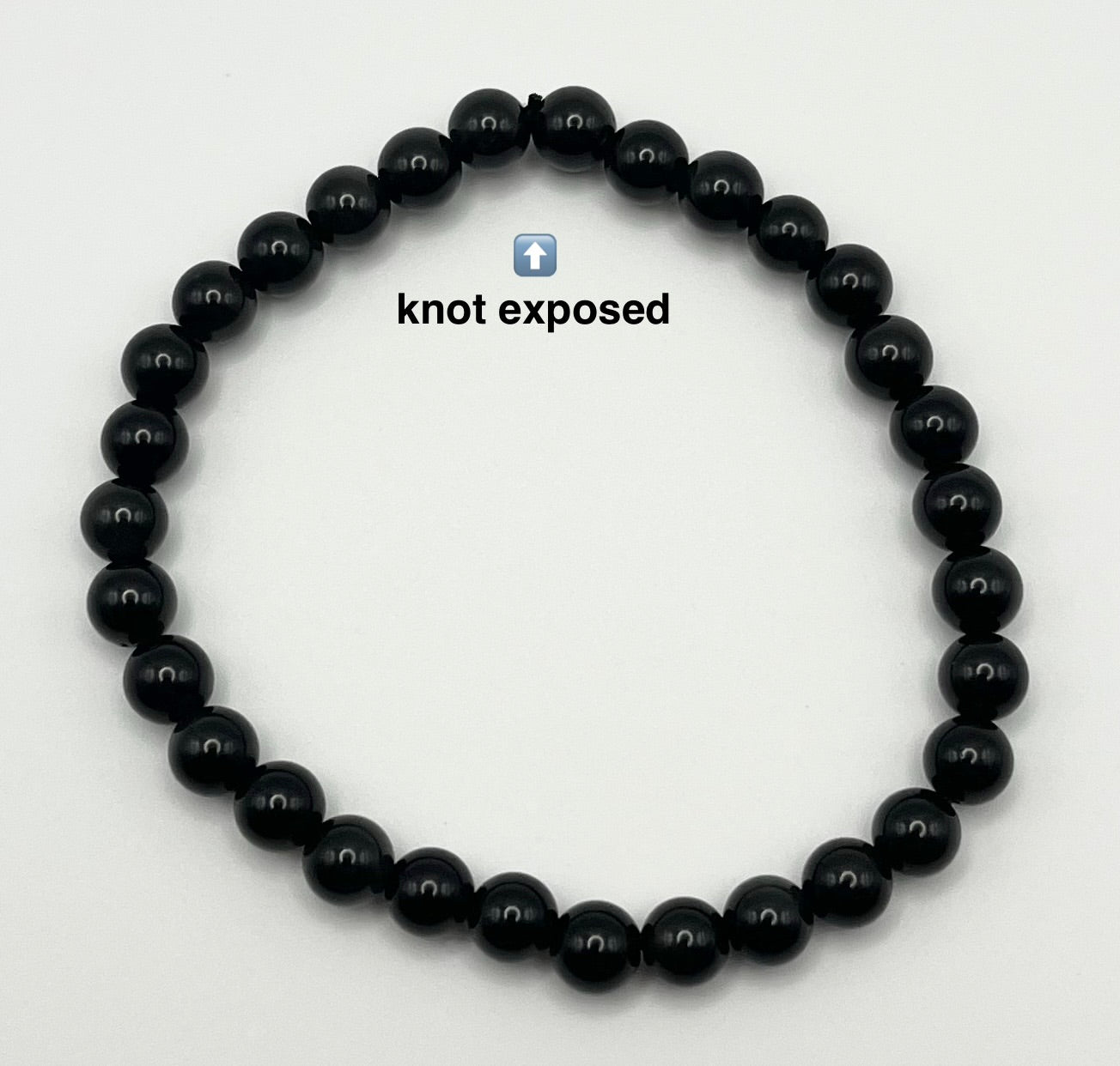 Black Obsidian Smooth Lava Glass Stone Bracelet 6mm
