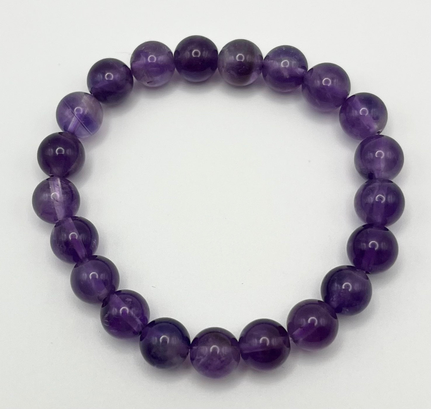 Amethyst Smooth Gemstone Bracelet 8mm AAA Grade