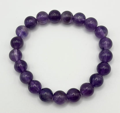 Amethyst Smooth Gemstone Bracelet 8mm AAA Grade