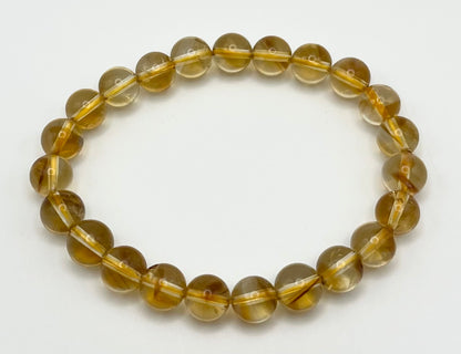 Citrine Smooth Gemstone Bracelet 8mm AAA Grade