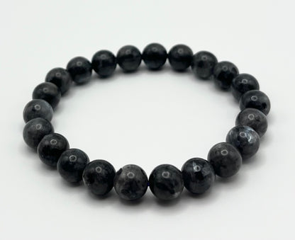 Black Labradorite Smooth Gemstone Bracelet 8mm