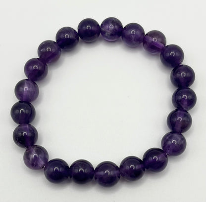 Amethyst Smooth Gemstone Bracelet 8mm AAA Grade