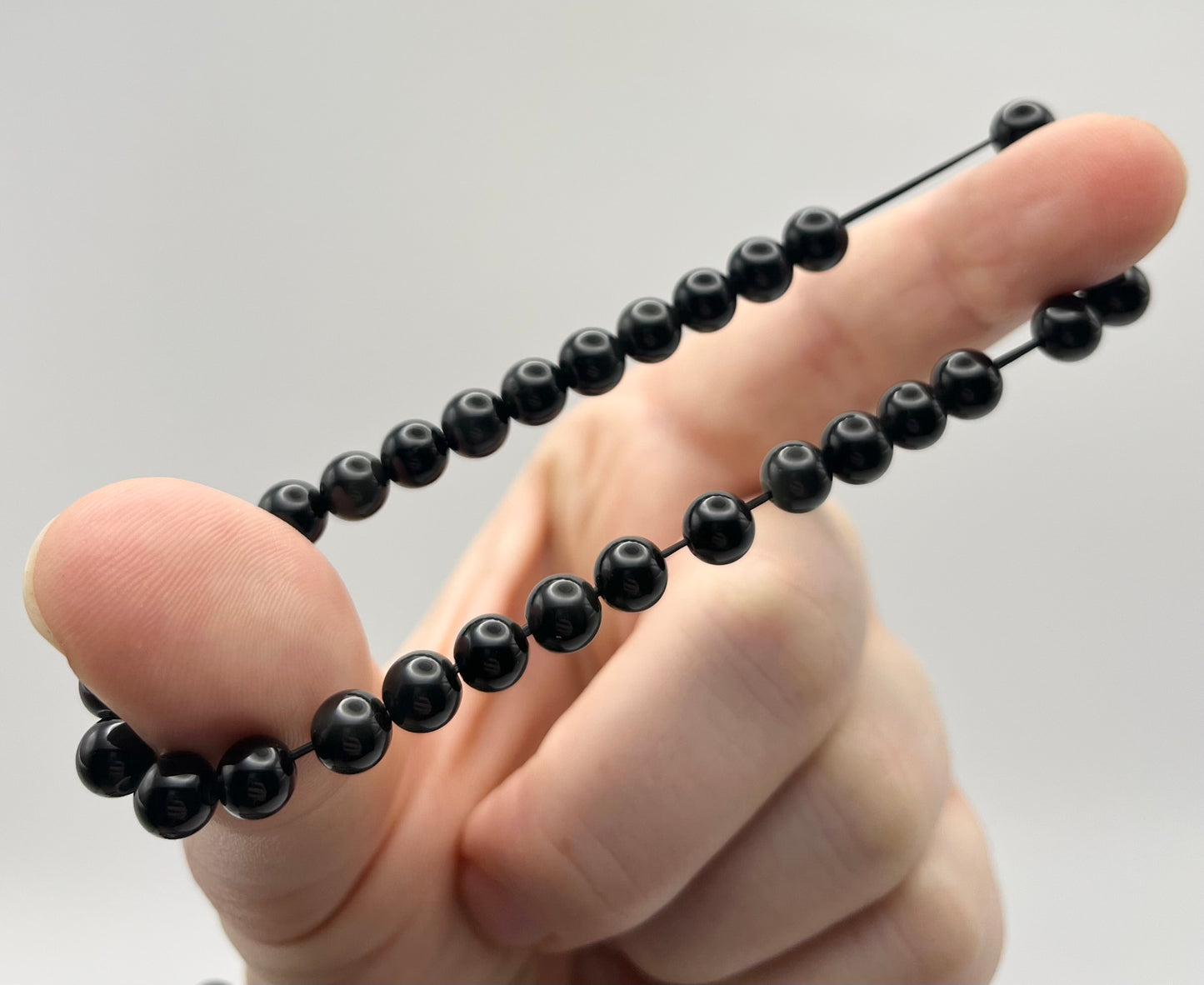 Black Obsidian Smooth Lava Glass Stone Bracelet 6mm